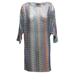 Blue & Multicolor Missoni Chevron Tunic Dress Size IT 46