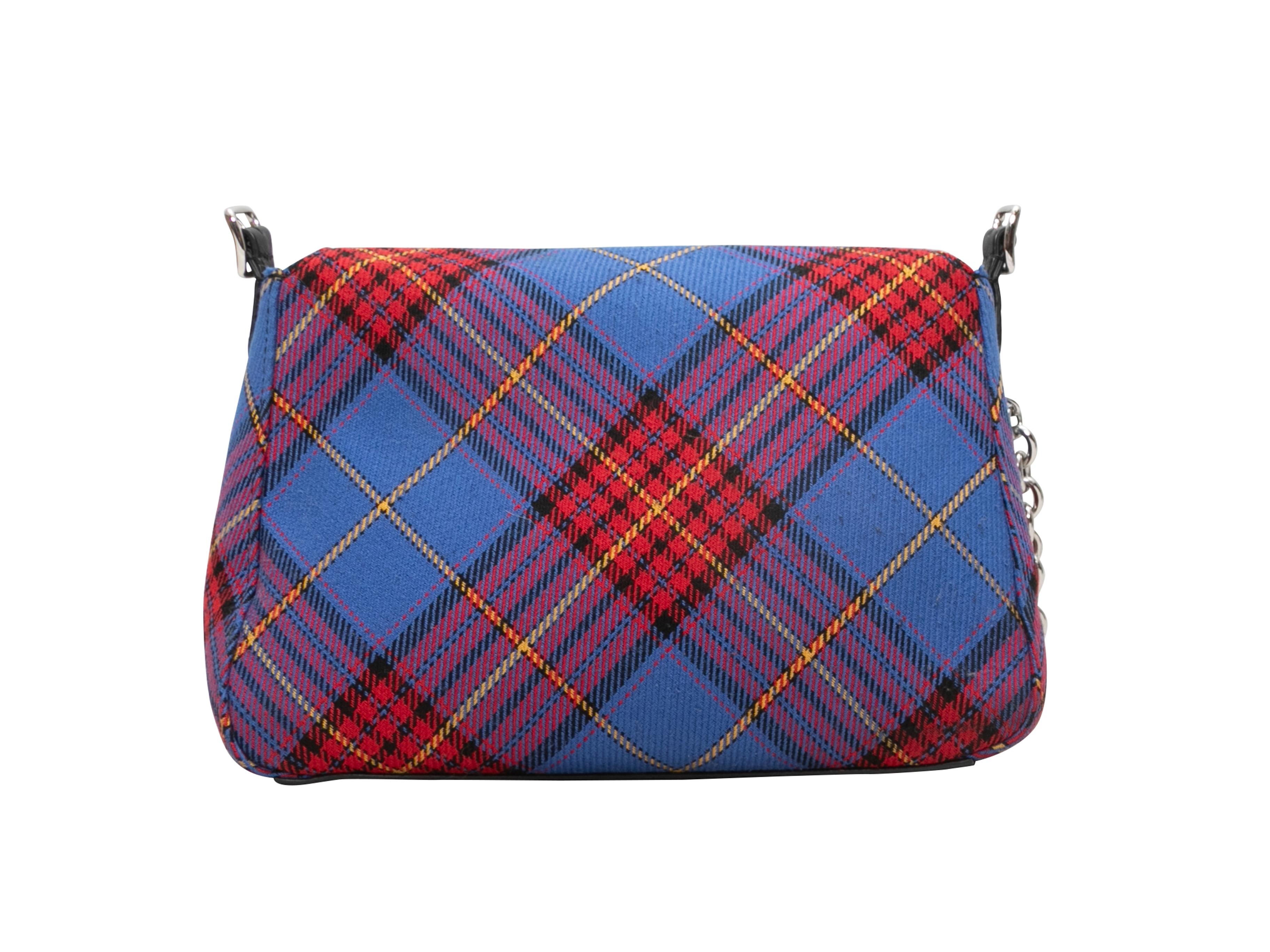Black Blue & Multicolor Mulberry Mini Plaid Crossbody Bag