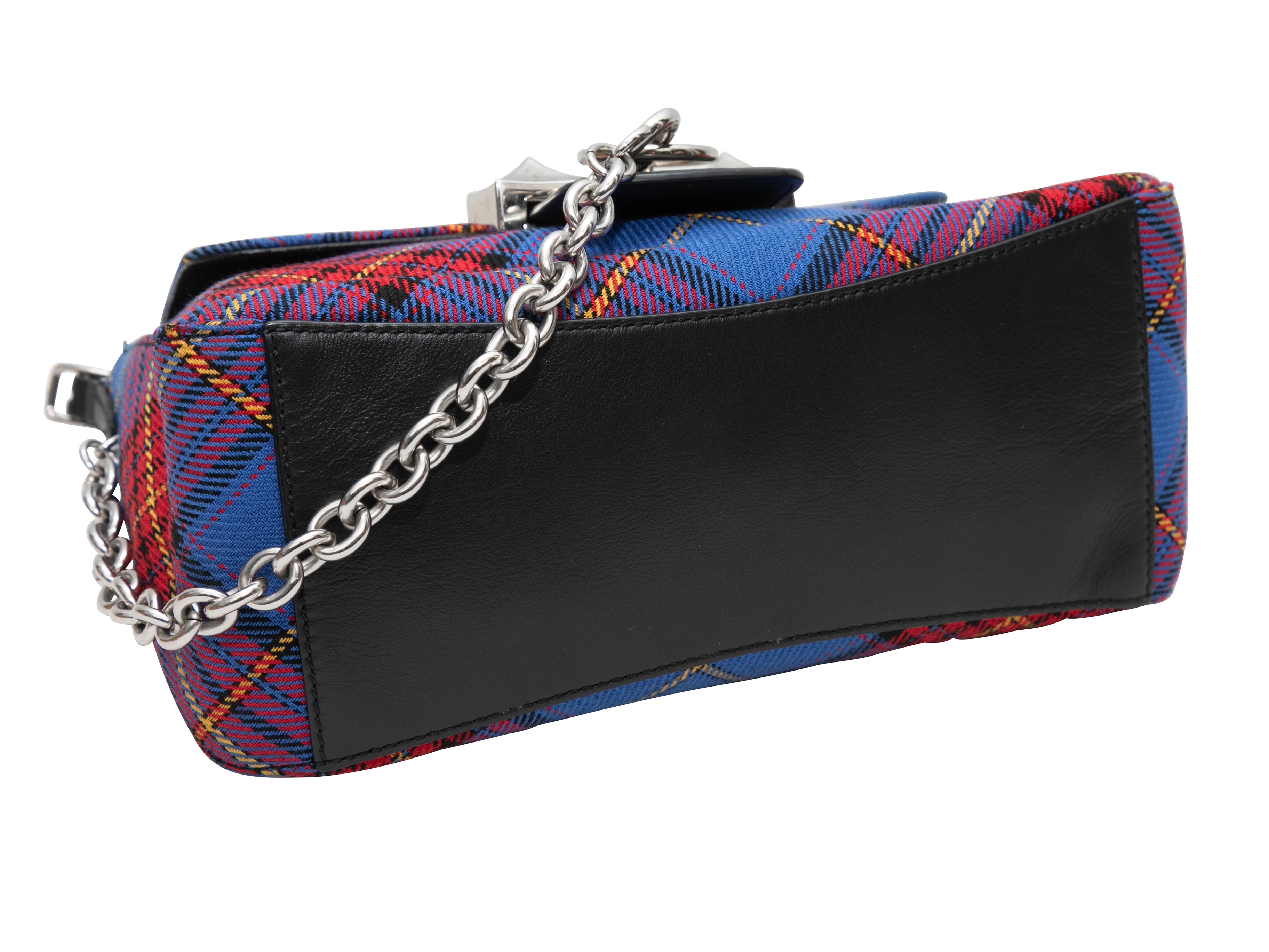 Blue & Multicolor Mulberry Mini Plaid Crossbody Bag In Good Condition In New York, NY