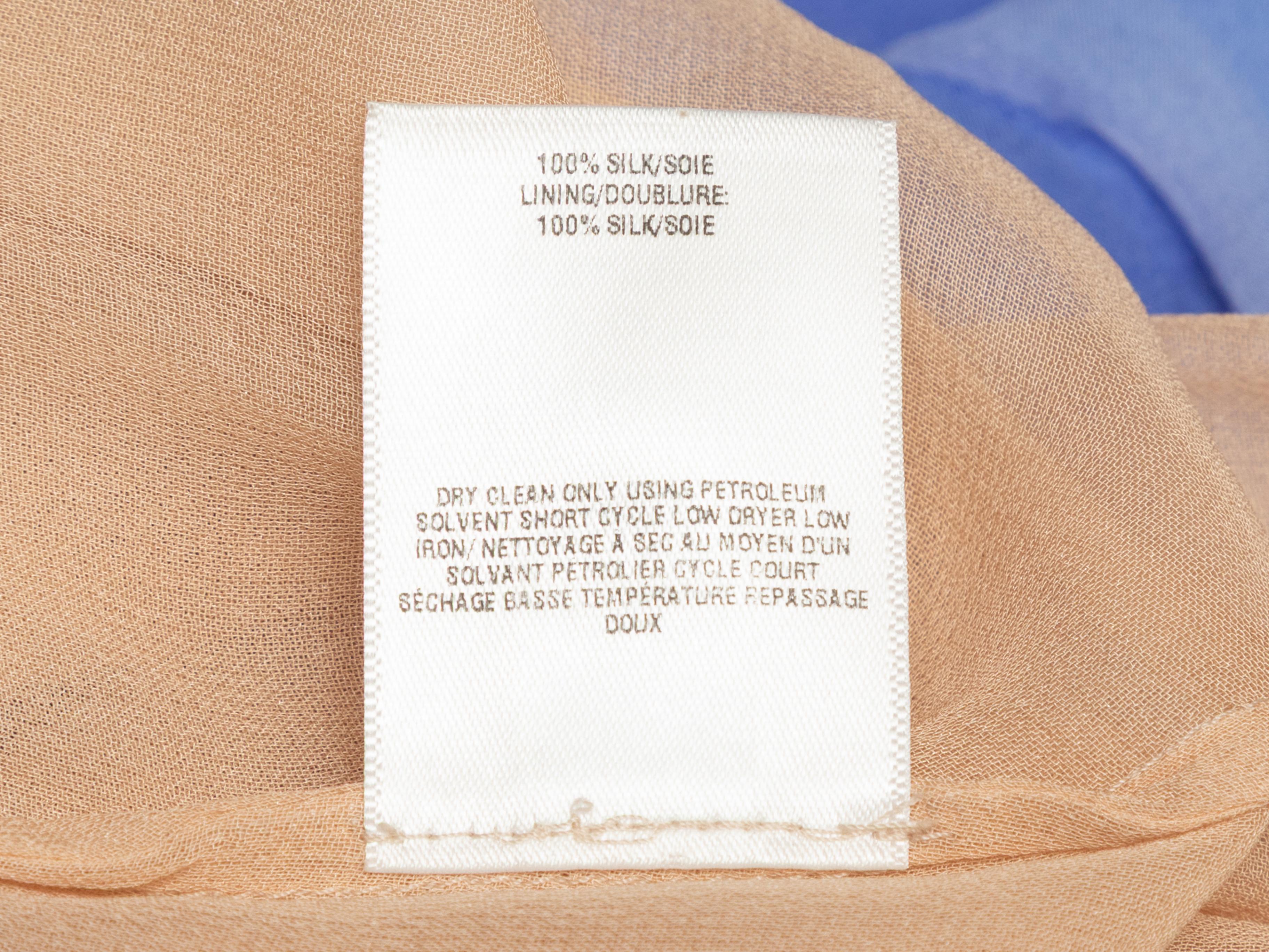 Blau & Multicolor Oscar de la Renta Frühling/Sommer 2023 Gestreifter Seidenrock Größe U im Angebot 1