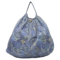 Blaue & mehrfarbige Prada Tragetasche aus Nylon und Mesh