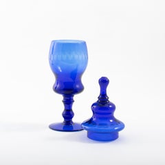 Blue Murano "Albarelli" Jar with Lid