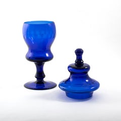 Blue Murano "Albarelli" Jar with Lid, Large