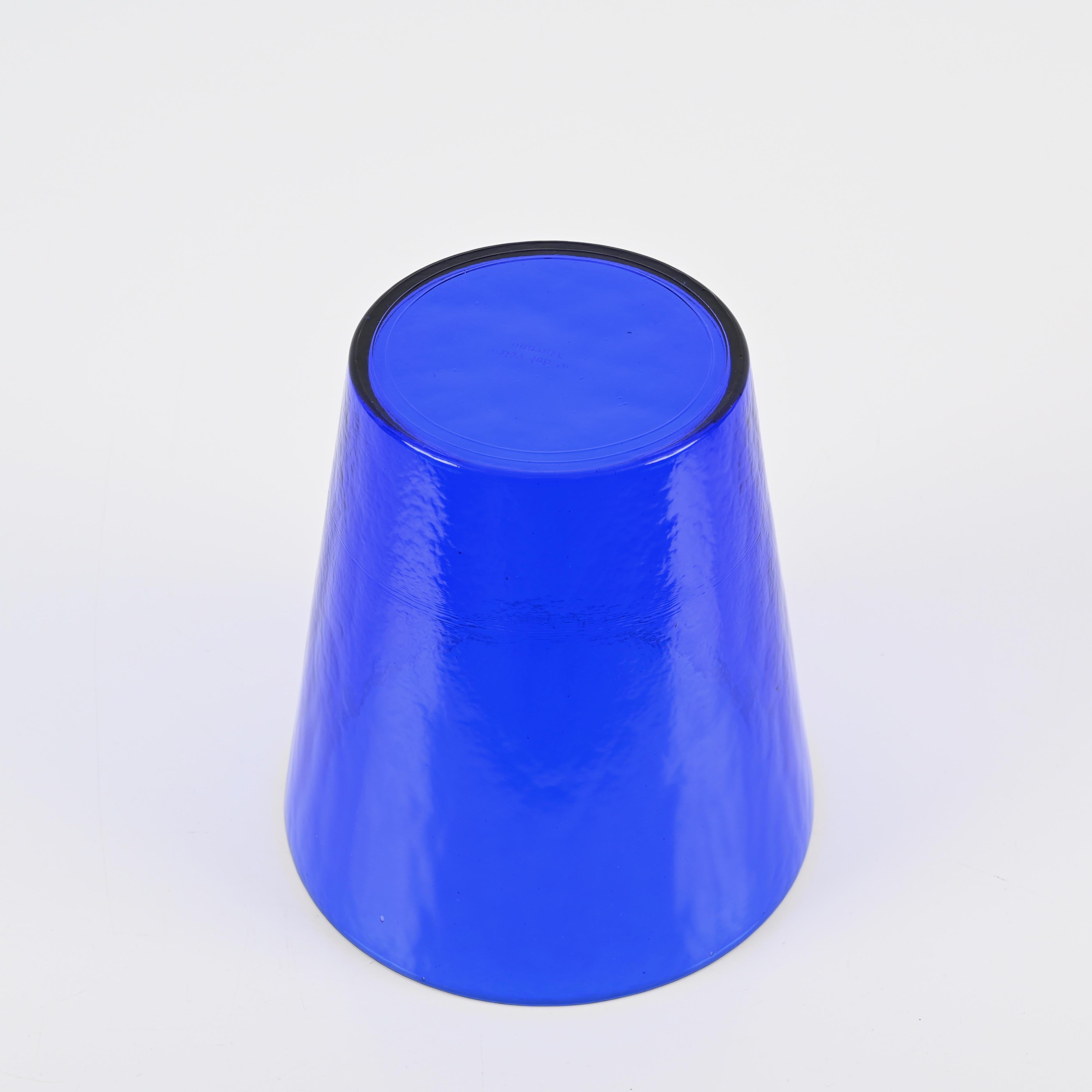 Blue Murano Art Glass Ice Bucket, Italy 1960s 3