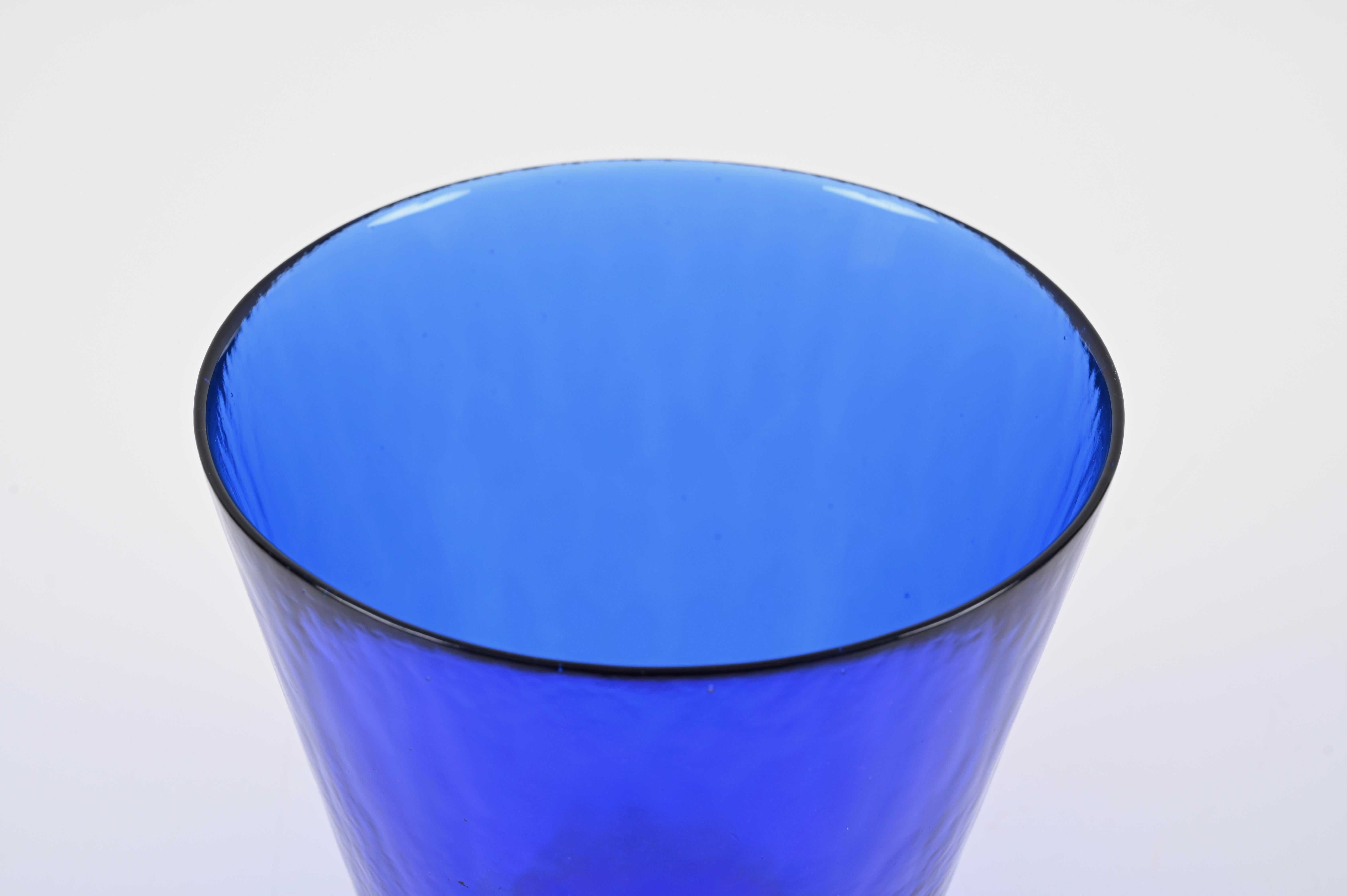 Blue Murano Art Glass Ice Bucket, Italy 1960s 5