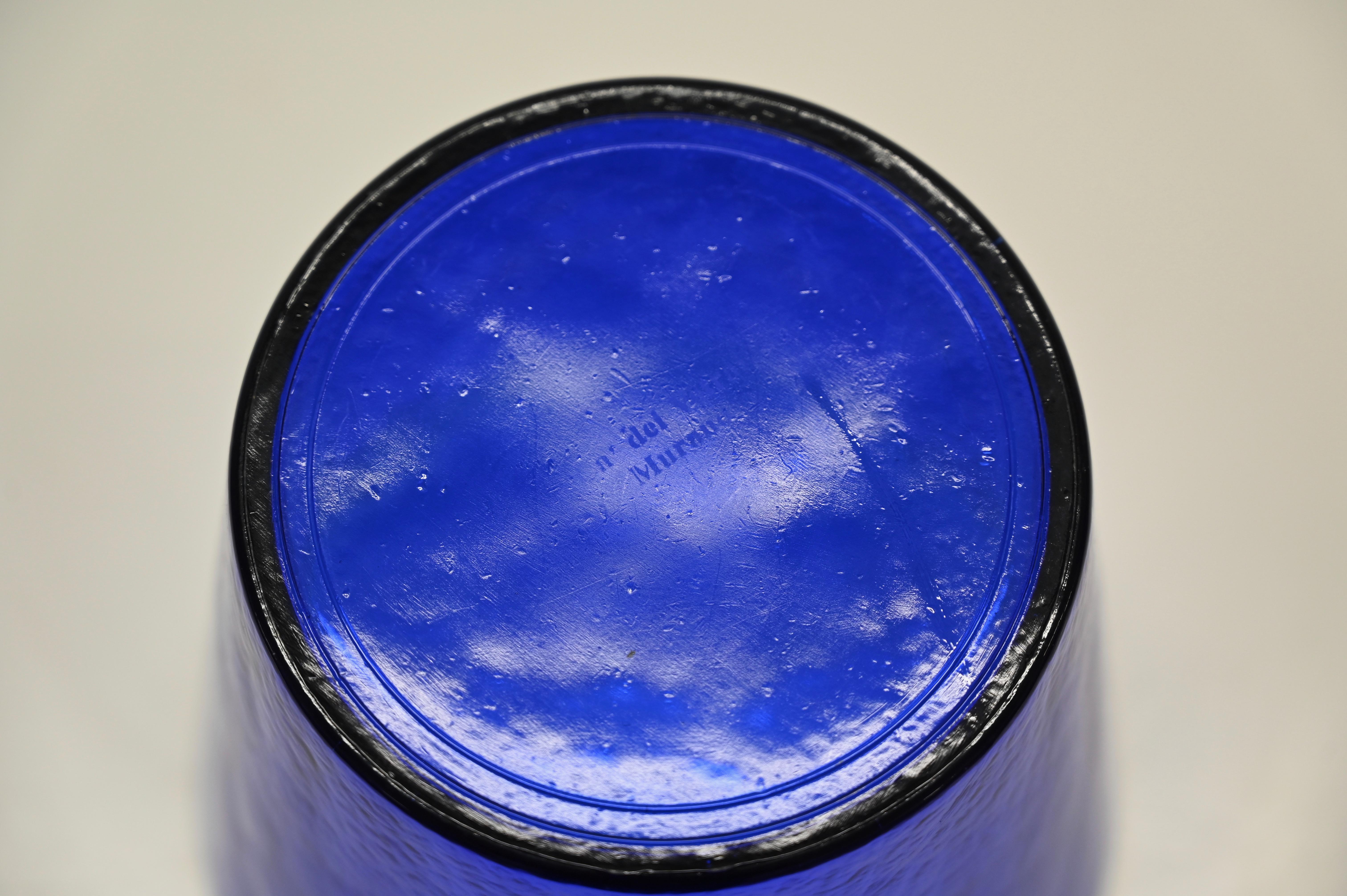 Blue Murano Art Glass Ice Bucket, Italy 1960s 7
