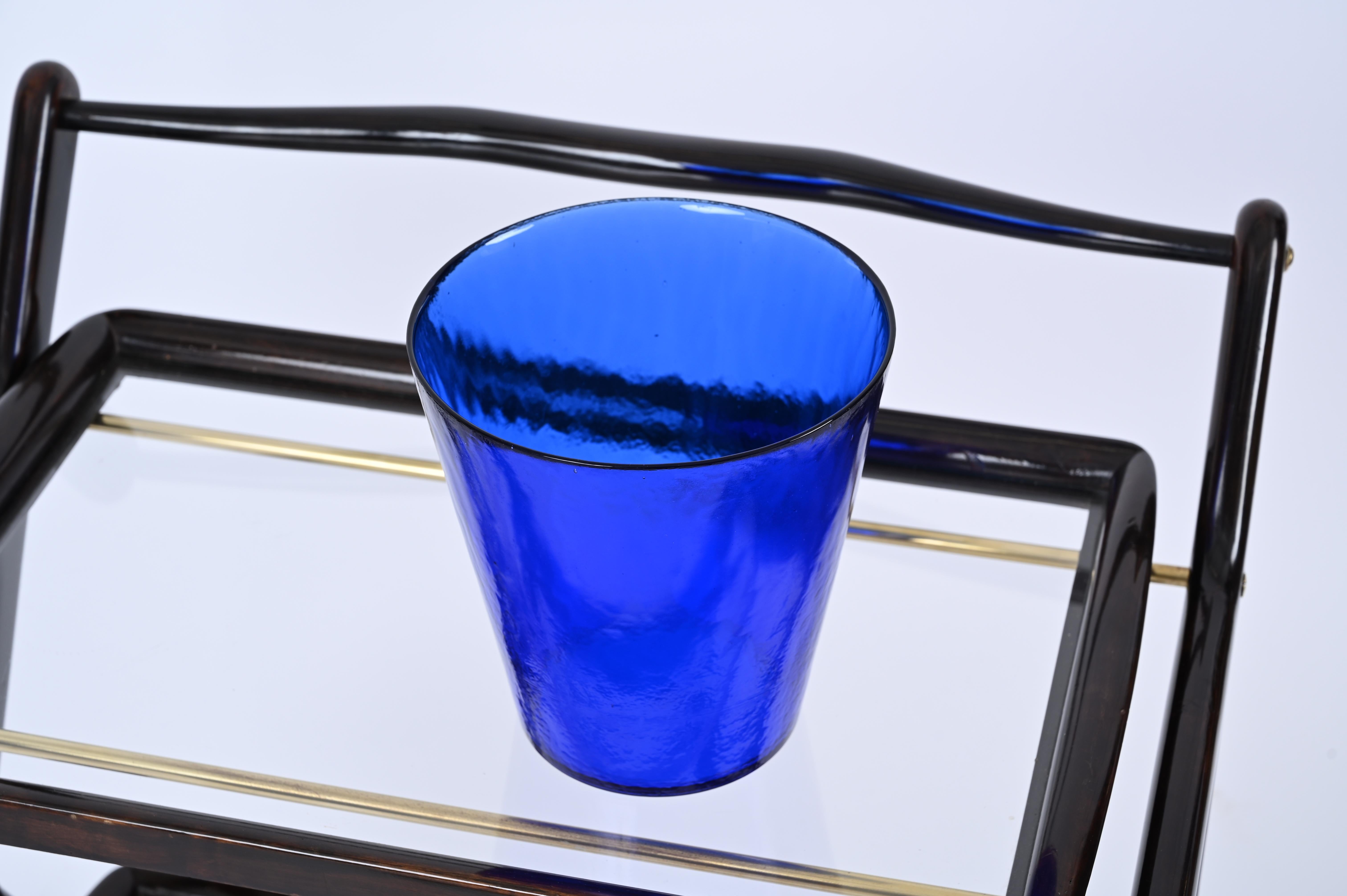 Blue Murano Art Glass Ice Bucket, Italy 1960s 1