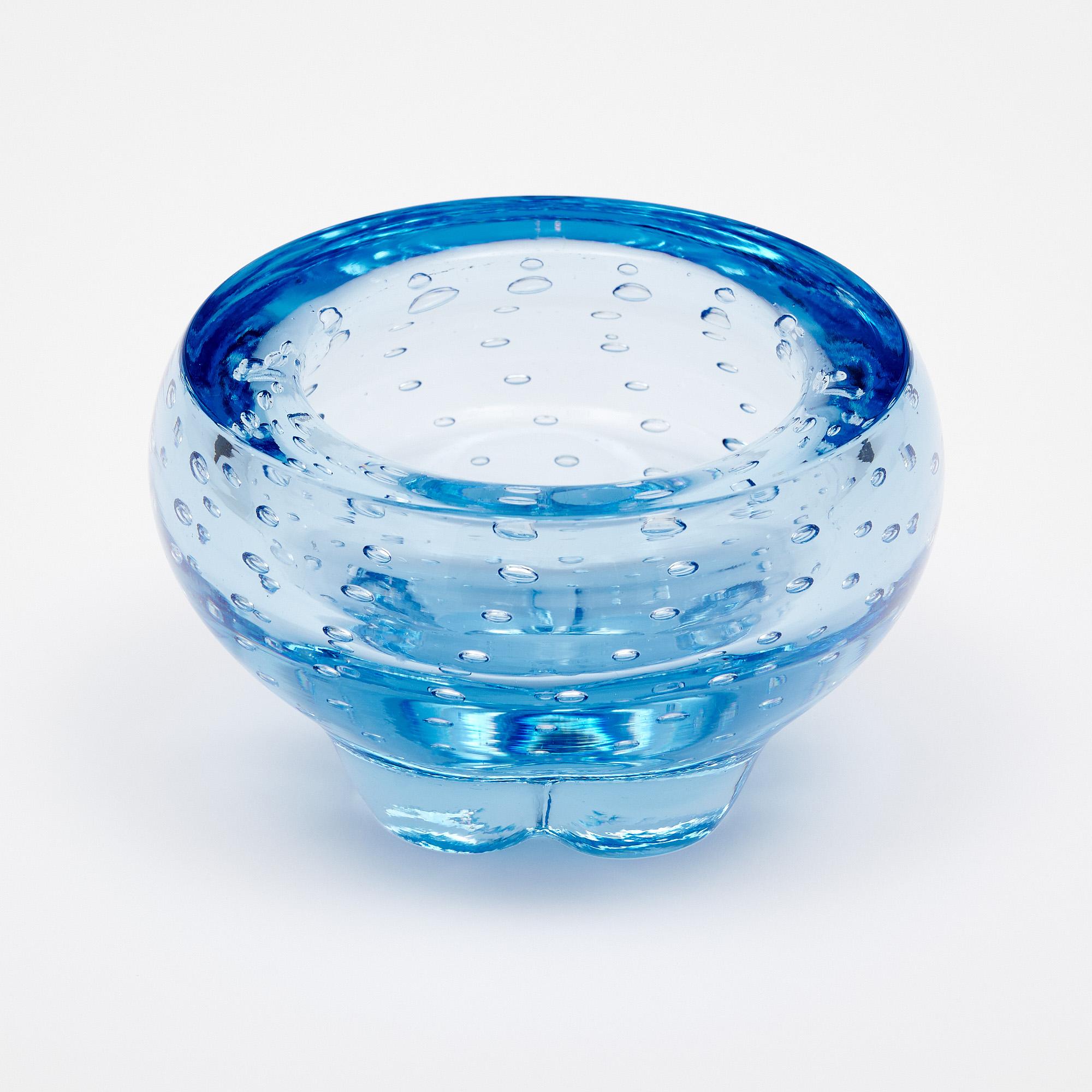 Italiano Ciotola di Murano blu in vendita