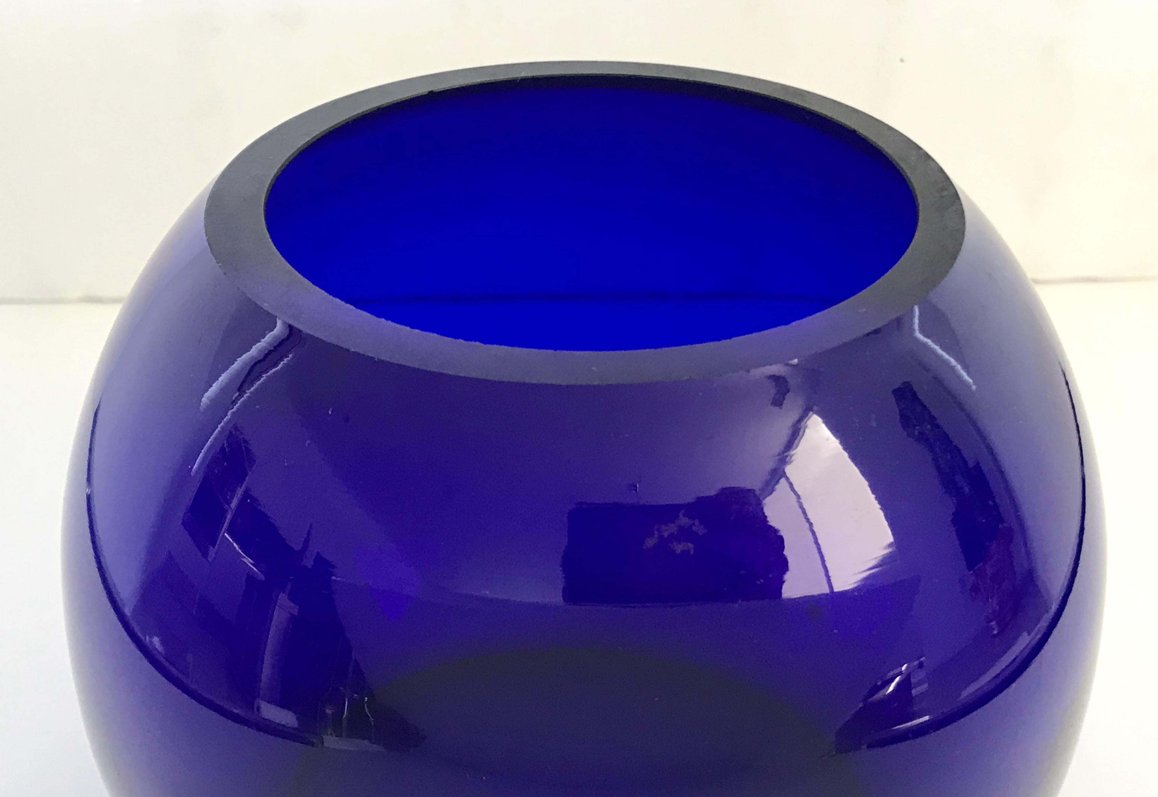 murano glass bowl blue