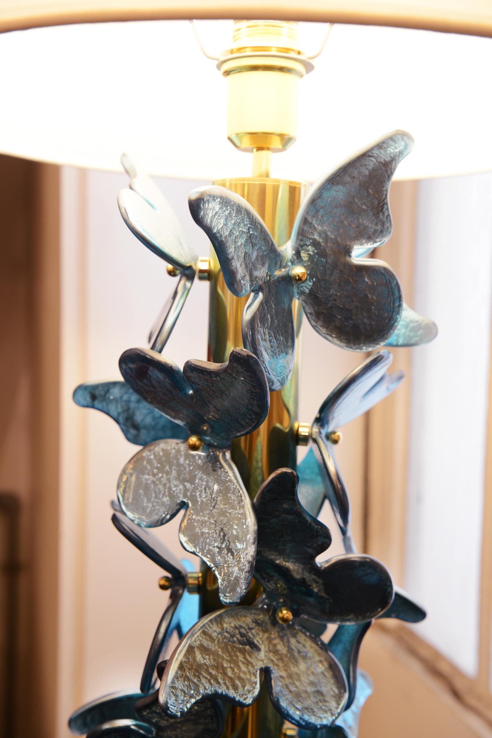 Blue Murano Butterflies Table Lamp 1