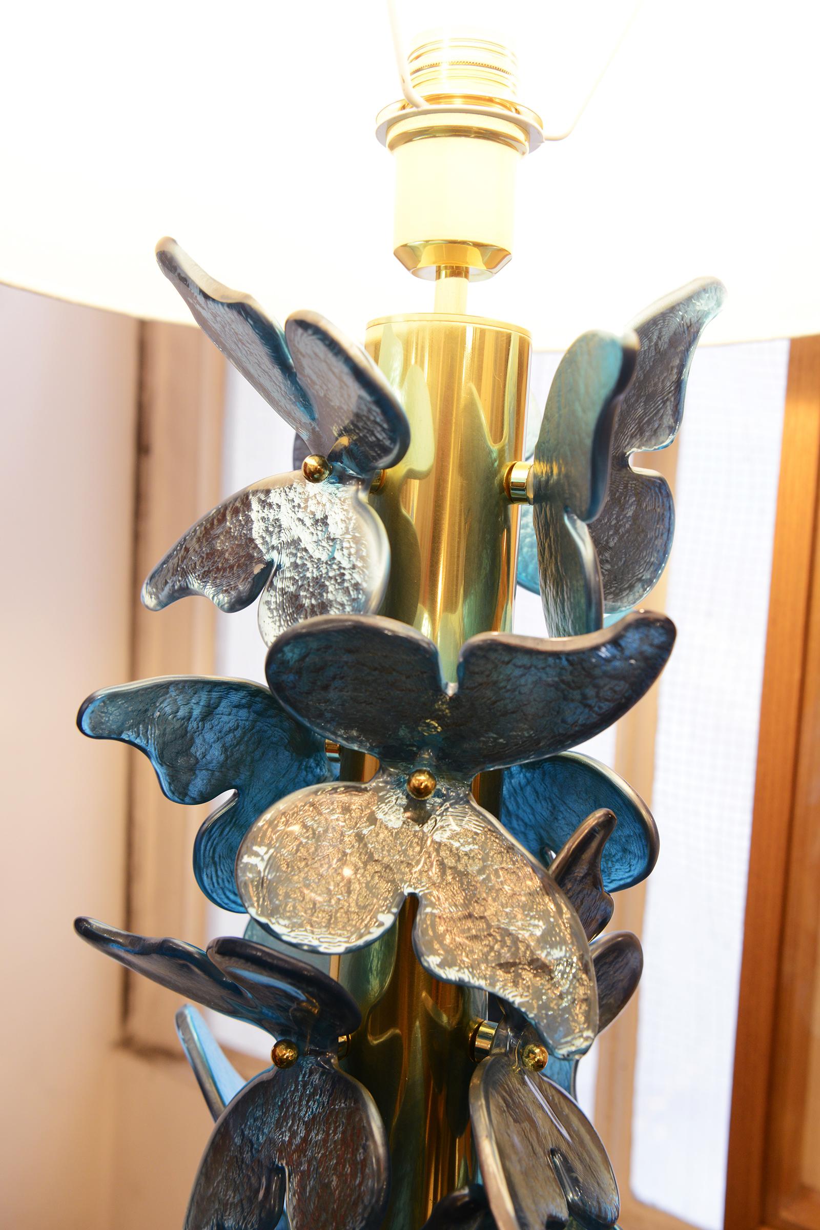 Blue Murano Butterflies Table Lamp 2