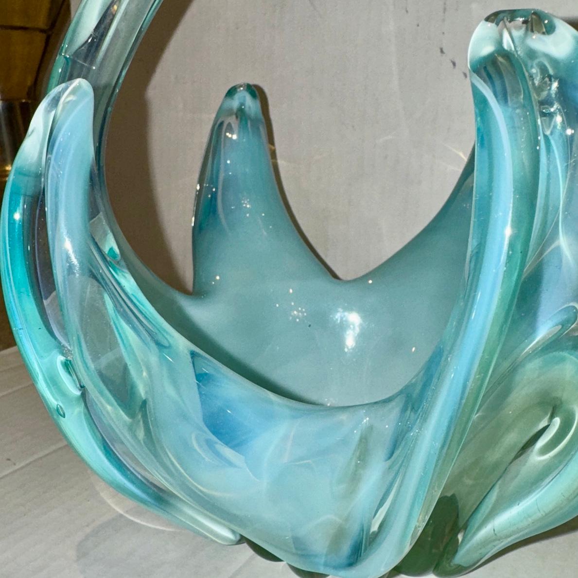 Blue Murano Glass Candy Dish For Sale 3