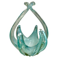 Vintage Blue Murano Glass Candy Dish