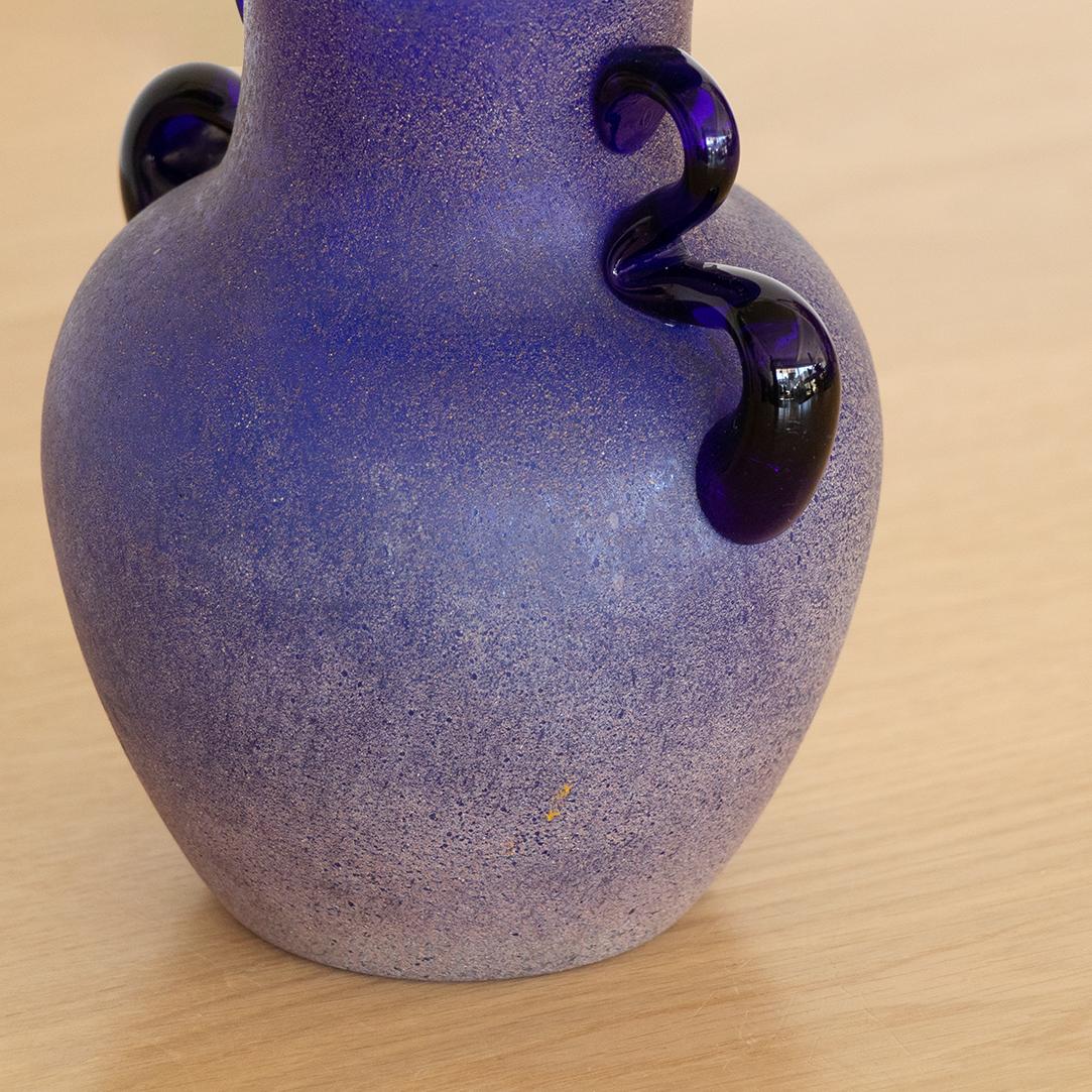 Blue Murano Glass Amphora Vase 2