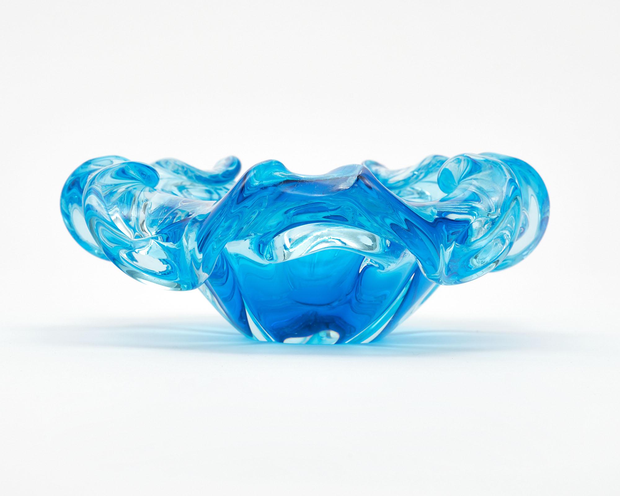 Italian Blue Murano Glass Bowl