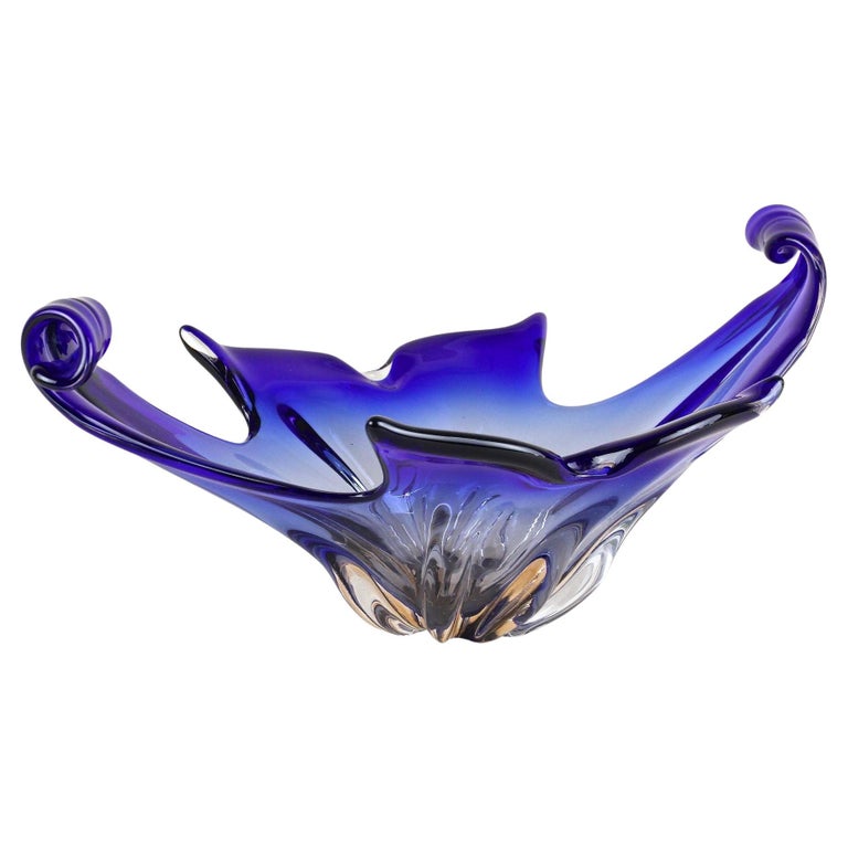 Blaue Murano-Glasschale