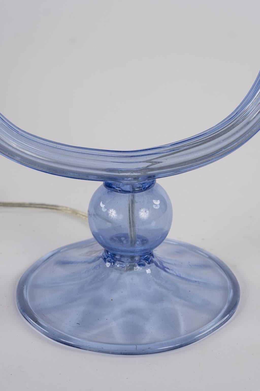 Italian Blue Murano Glass Candelabra