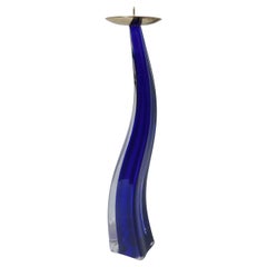 Blue Murano Glass Candlestick by Maurizio Toso
