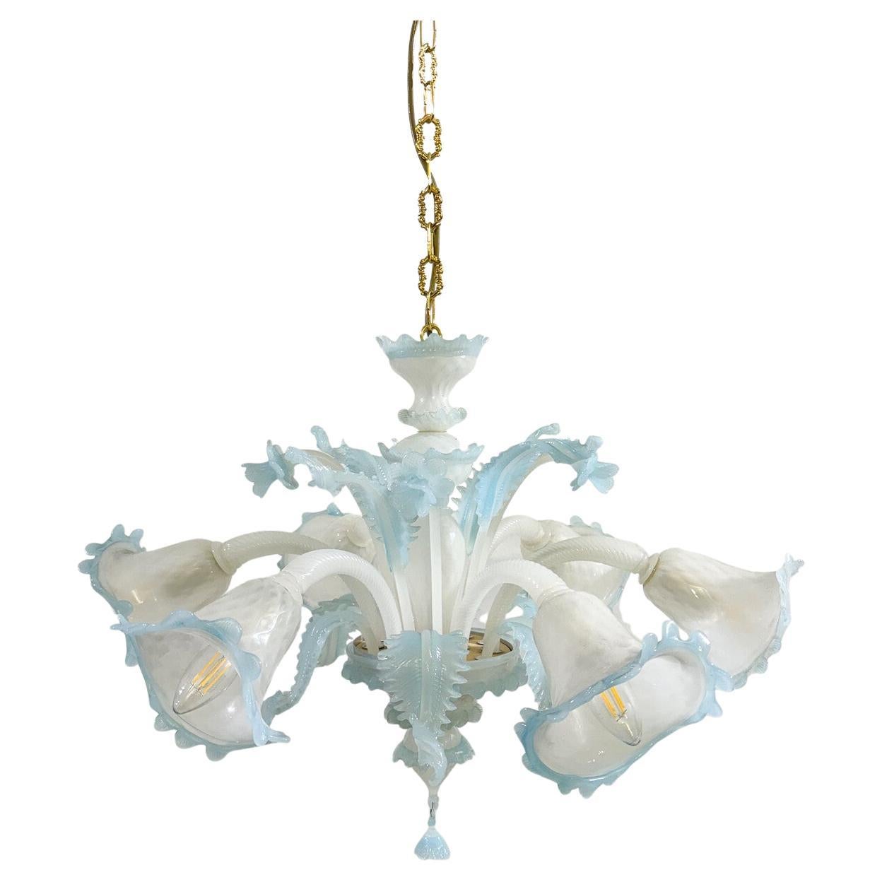 Blue Murano Glass Chandelier, 1950s