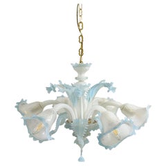Blue Murano Glass Chandelier, 1950s