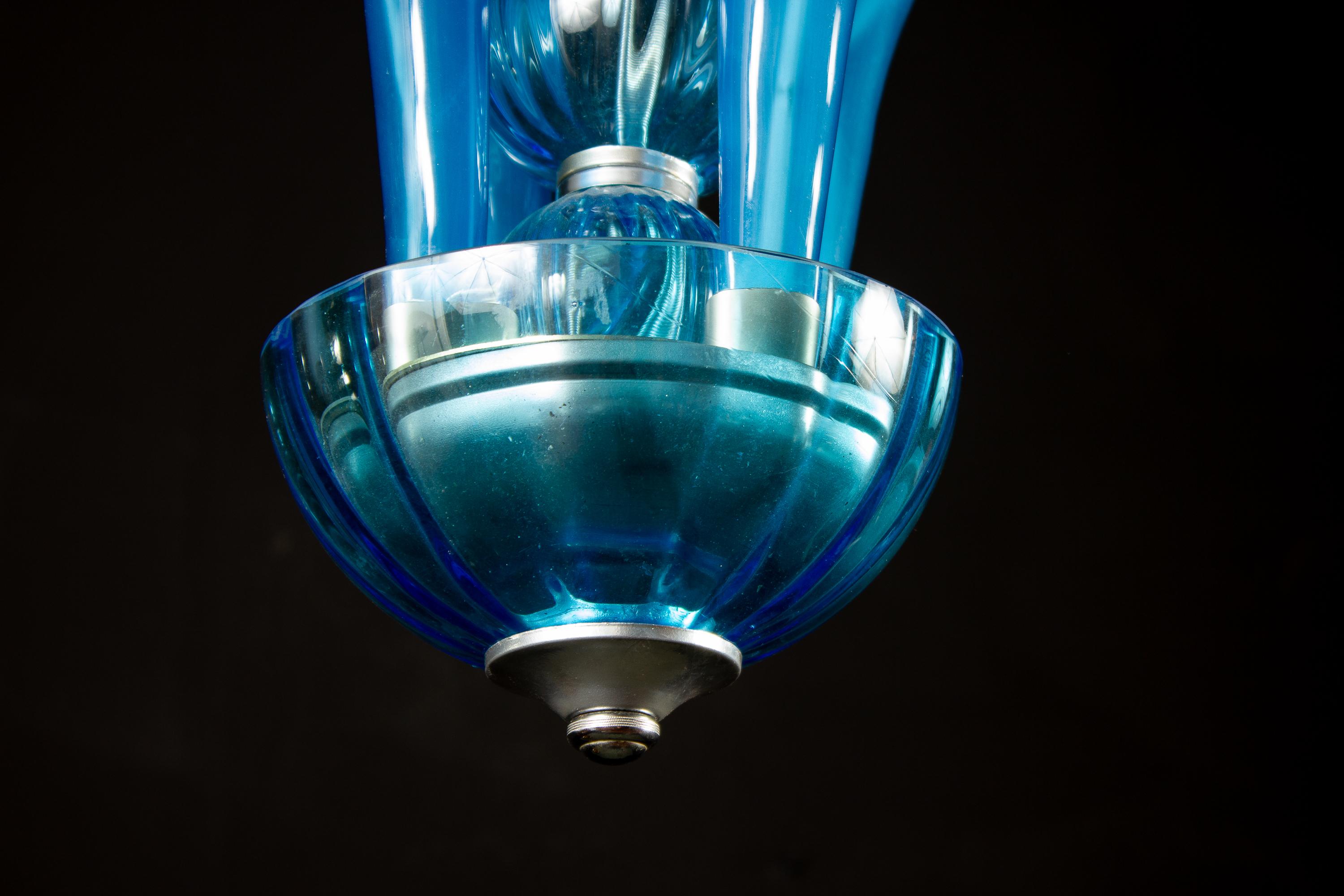 Blue Murano Glass Chandelier, Italy, 1990 For Sale 6