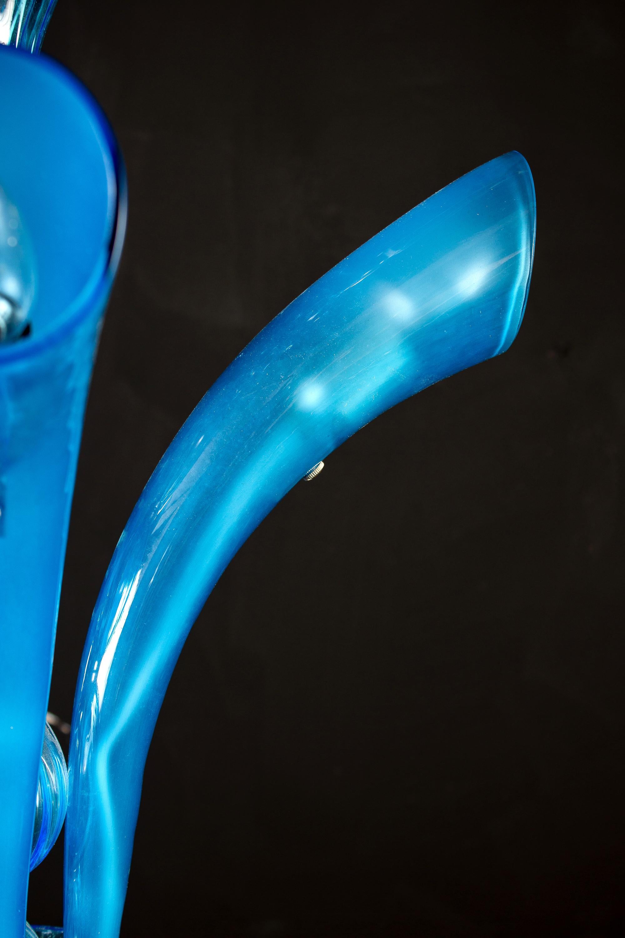 Blue Murano Glass Chandelier, Italy, 1990 For Sale 1