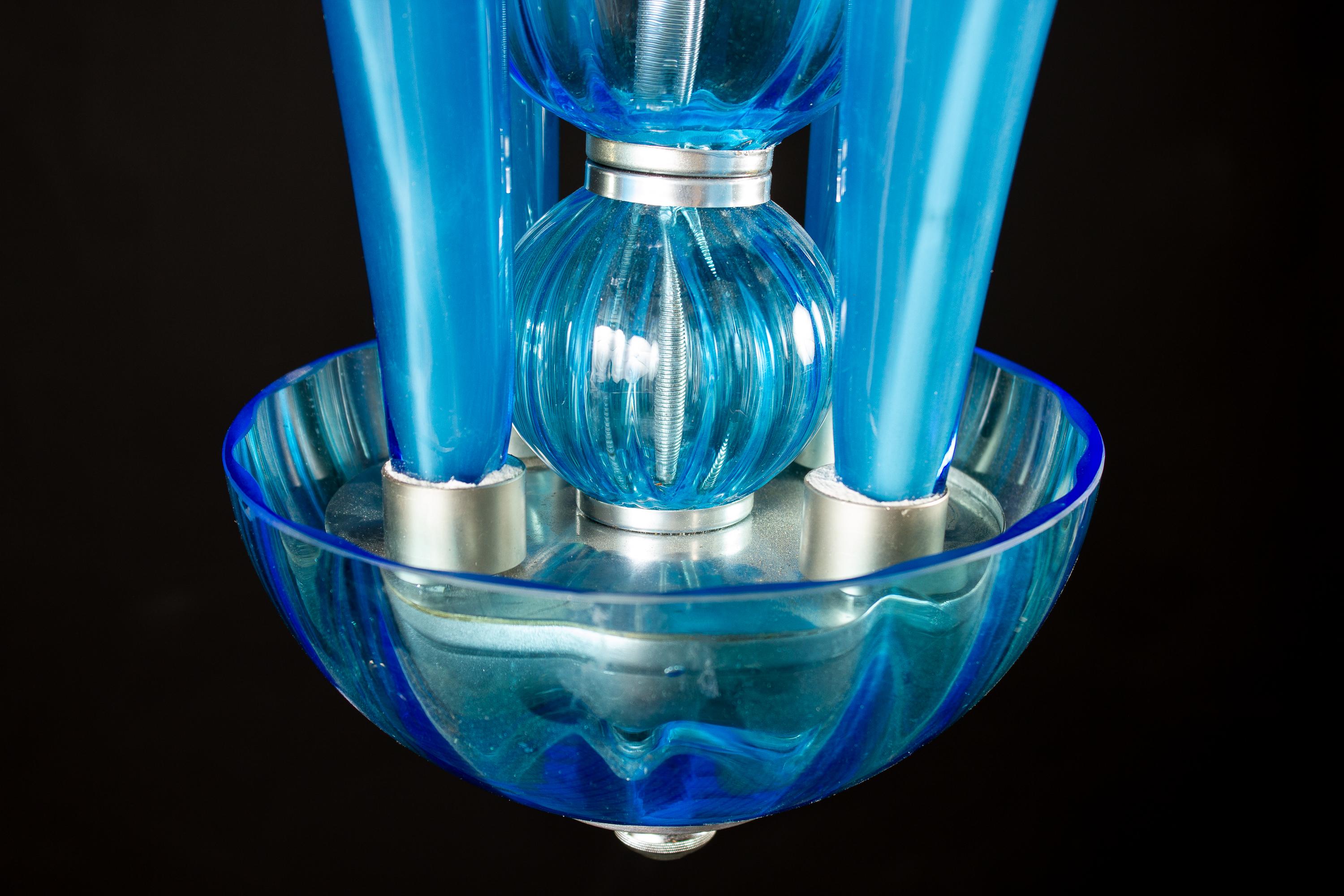 Blue Murano Glass Chandelier, Italy, 1990 For Sale 2