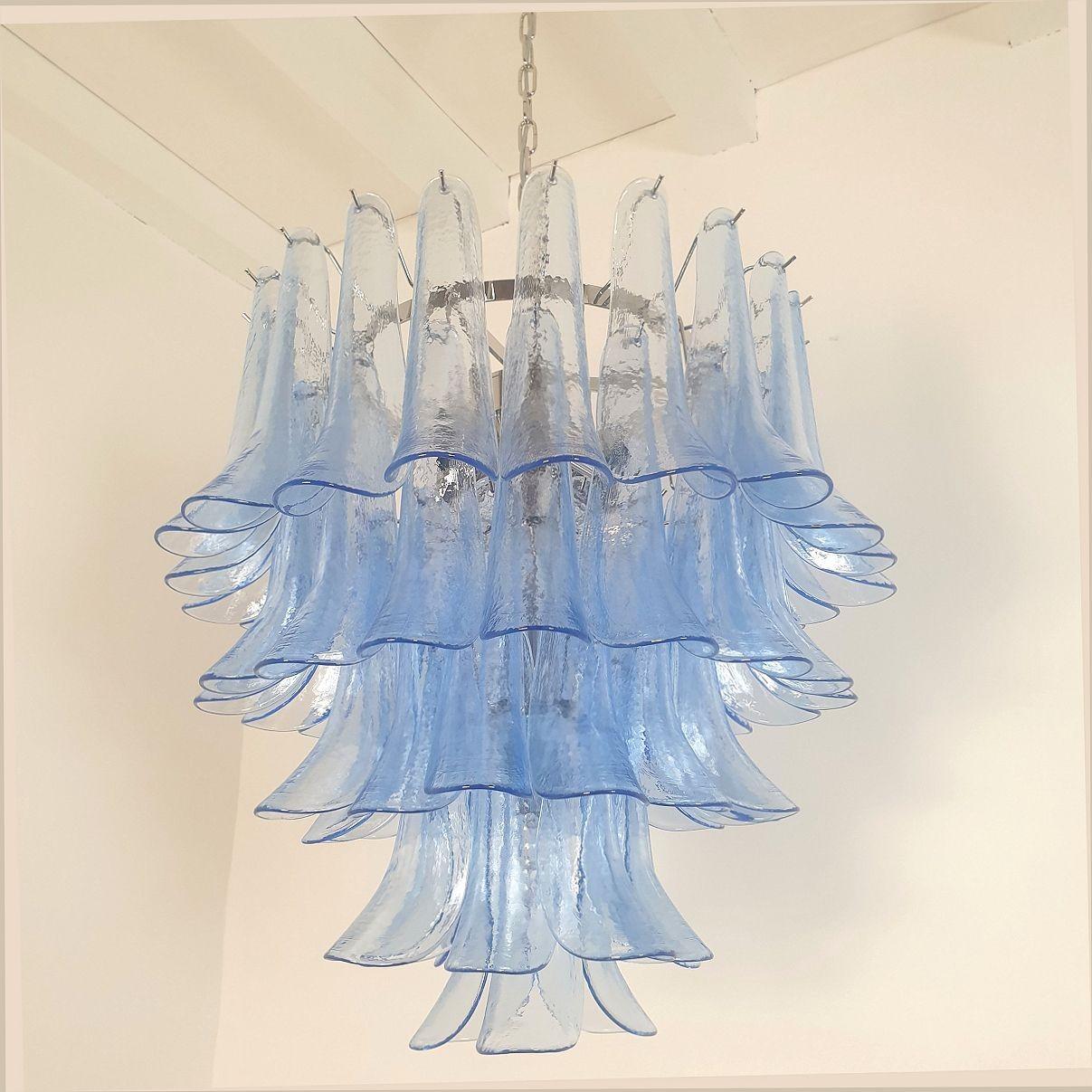 Murano Glass Blue Murano glass chandelier, Italy For Sale