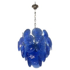 Blue Murano Glass Disc Chandelier by Vistosi