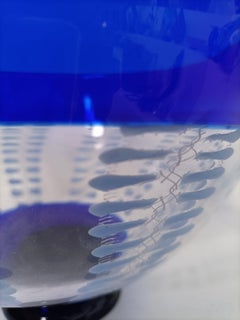 Blue Murano Glass Globet by Seguso Viro Limited Series 1996