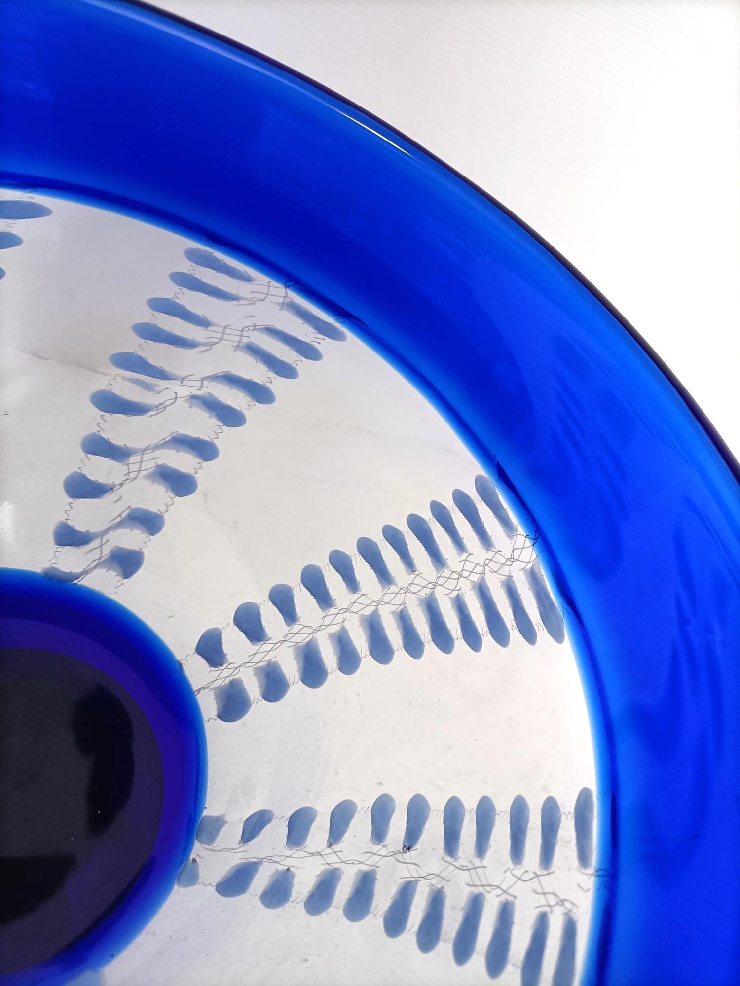 Globet en verre de Murano bleu de Seguso Viro, Série limitée 1996 Excellent état - En vente à Spinea, Veneto