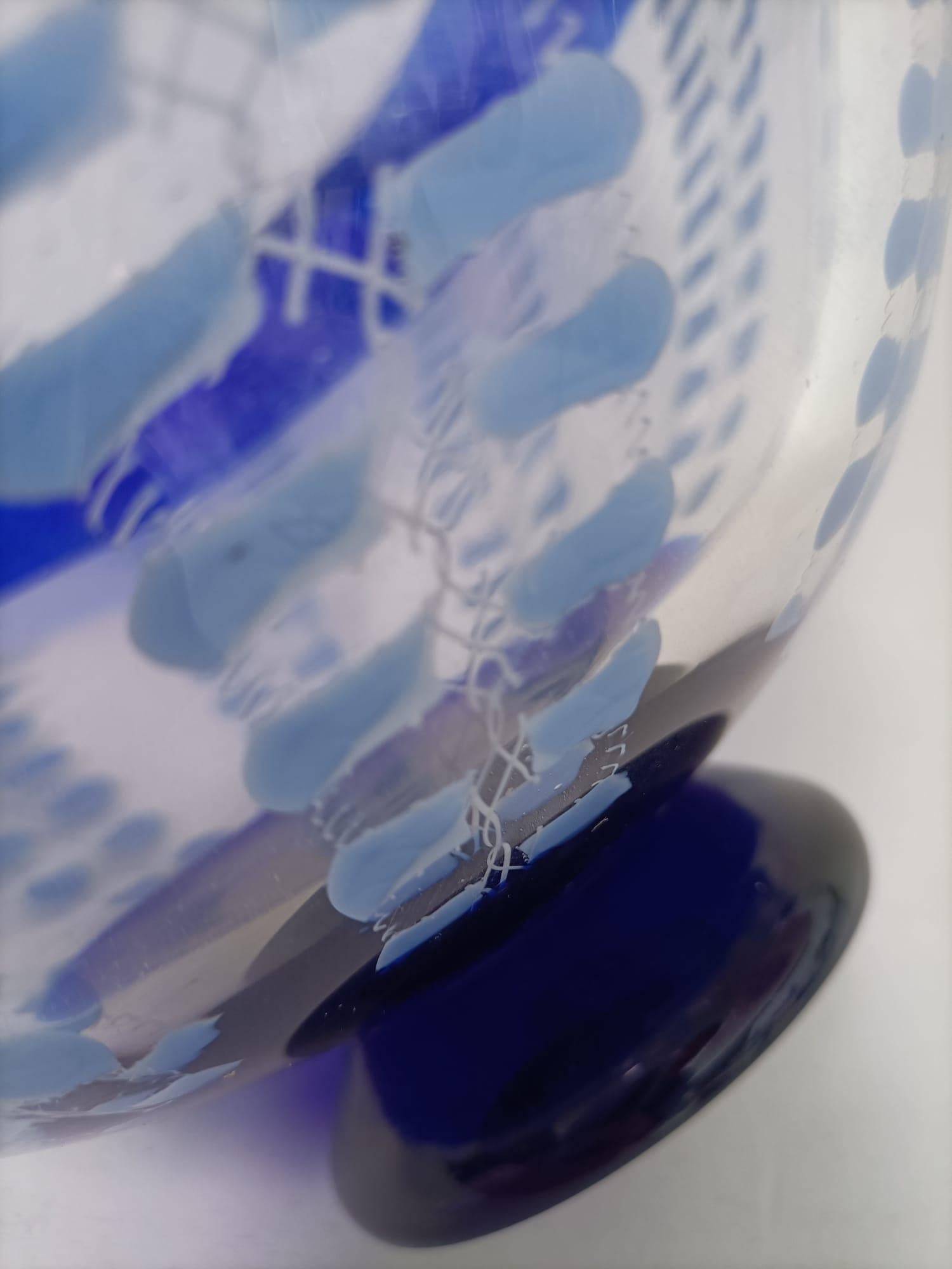Globet en verre de Murano bleu de Seguso Viro, Série limitée 1996 en vente 1