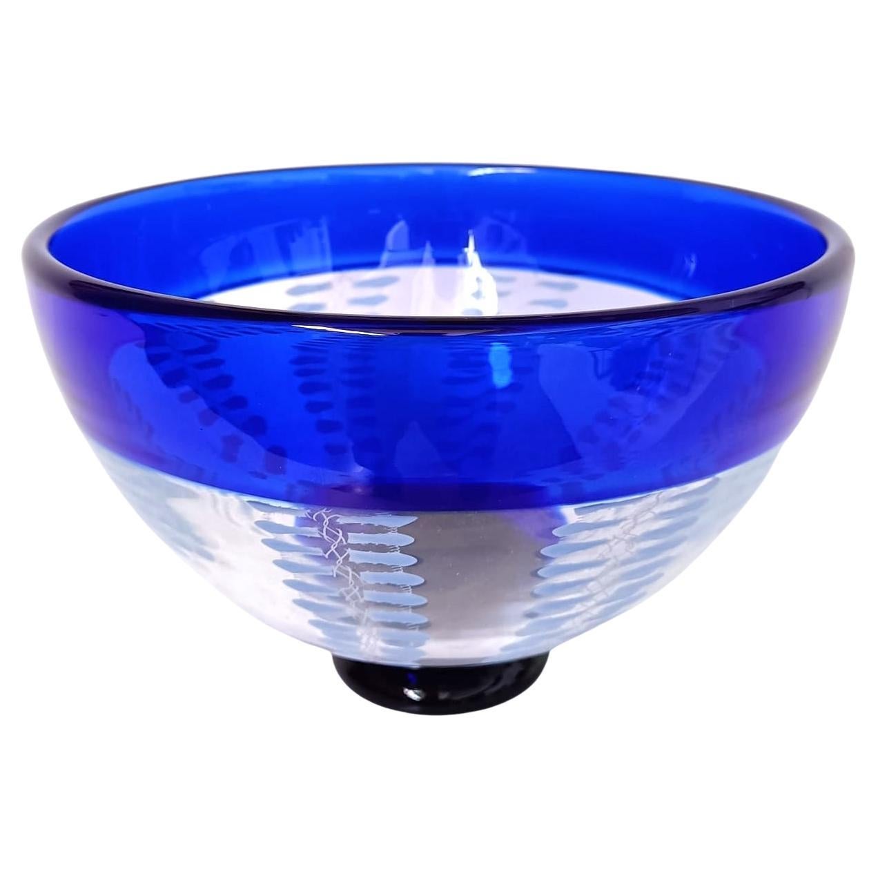 Globet en verre de Murano bleu de Seguso Viro, Série limitée 1996 en vente