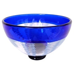 Blue Murano Glass Globet by Seguso Viro Limited Series 1996