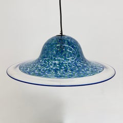 Blue Murano glass hanging Lamp Neverrino by Gae Aulenti for Vistosi Italy , 1970