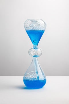 Blue Murano Glass Hourglass, VELENI by L+W, 2022, Limited Edition Collectibles