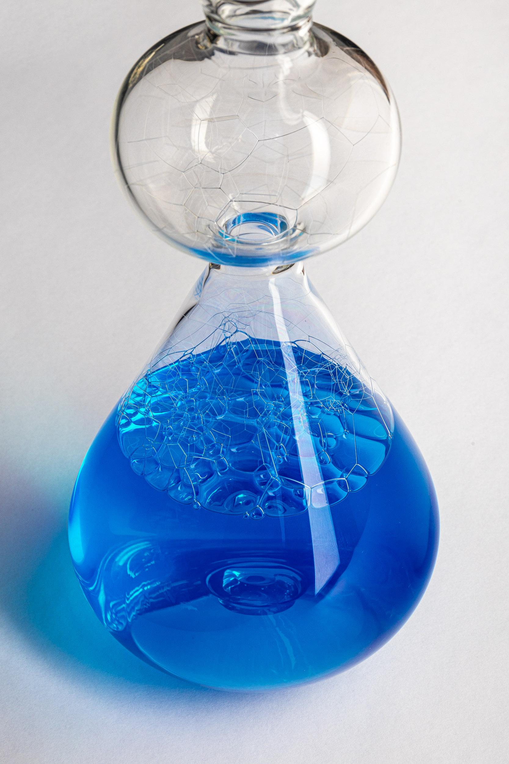 Contemporary Blue Murano Glass Hourglass, VELENI by L+W, 2022, Limited Edition Collectibles For Sale