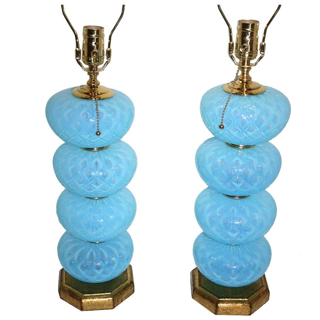 Blue Murano Glass Lamps