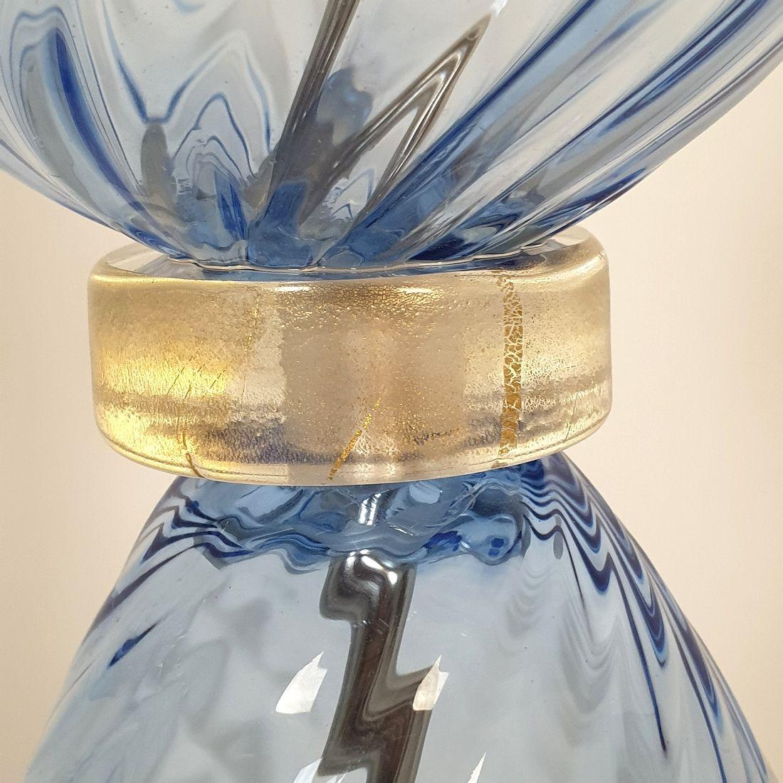 Blaue Murano Glaslampen Italien - ein Paar im Angebot 3