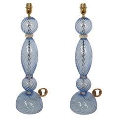 Blaue Murano Glaslampen Italien - ein Paar