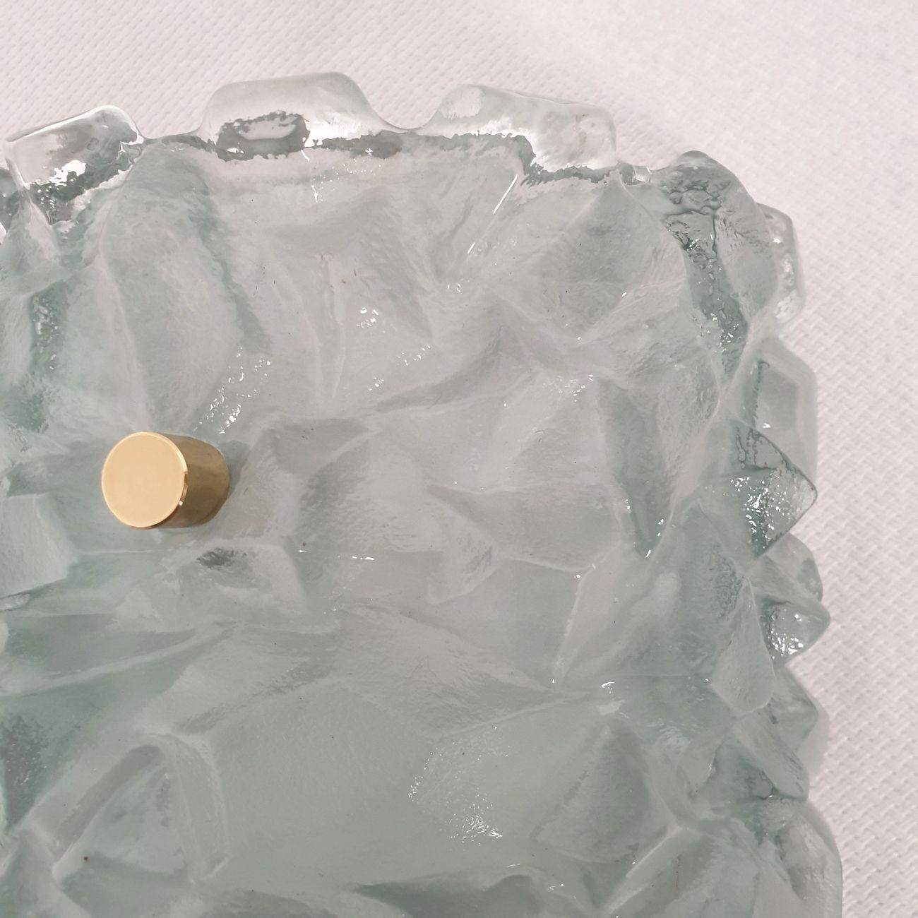 Apliques de cristal de Murano azul de mediados de siglo, un par en venta 3