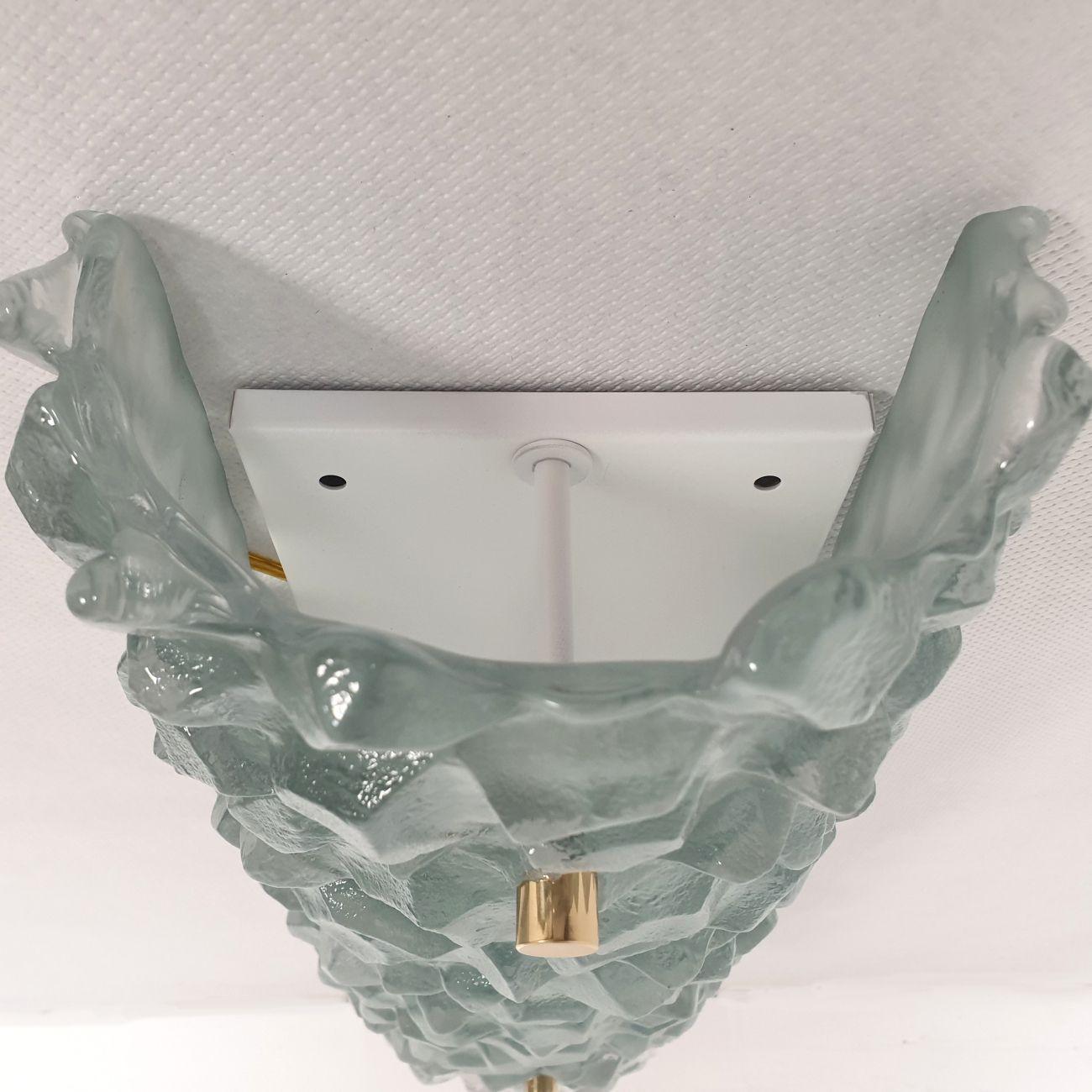Apliques de cristal de Murano azul de mediados de siglo, un par en venta 4