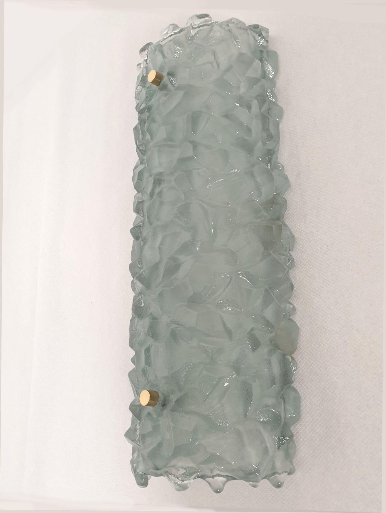 Apliques de cristal de Murano azul de mediados de siglo, un par en Excelente estado para la venta en Dallas, TX