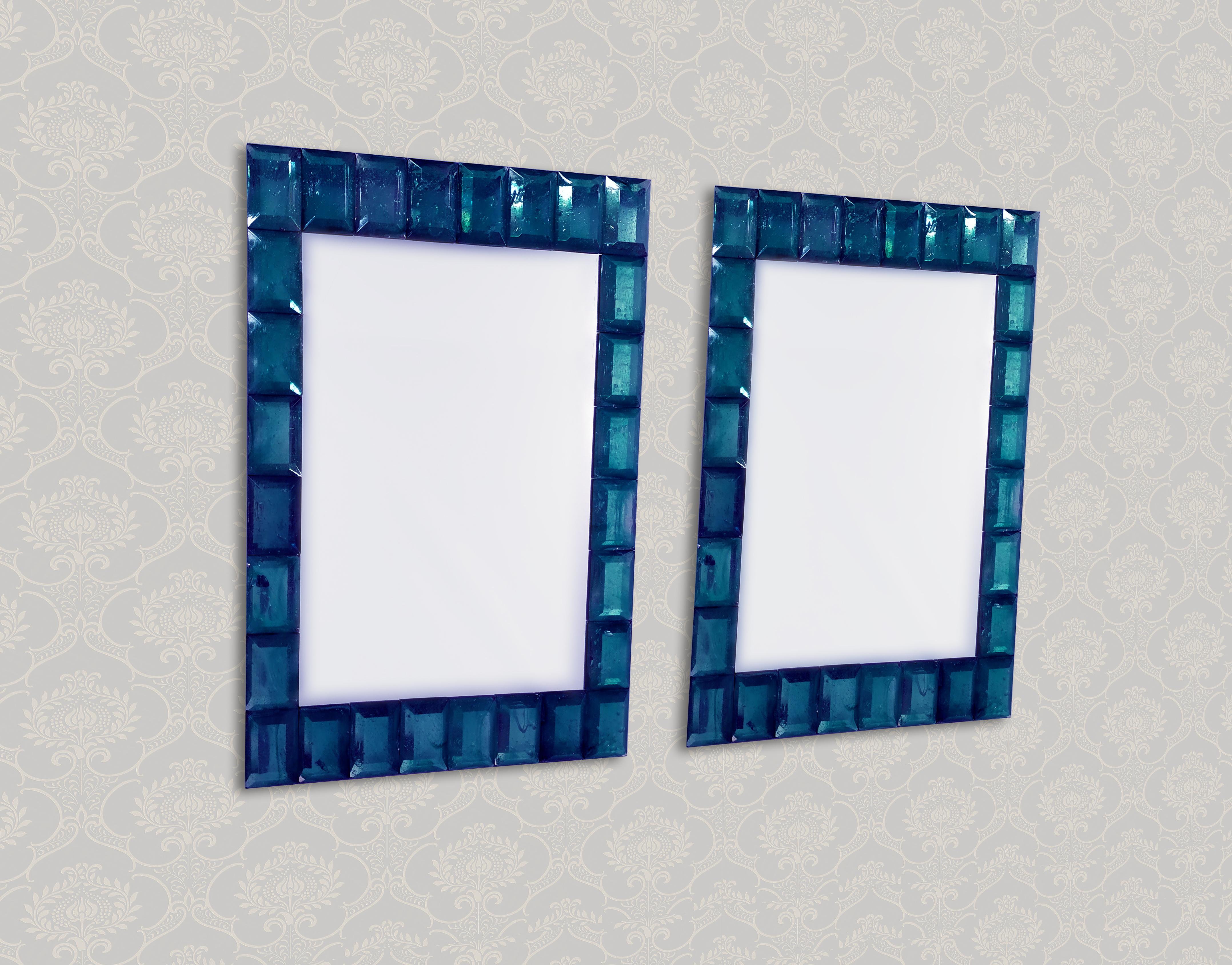 Autre Miroir en verre de Murano bleu de style contemporain par Fratelli Tosi Murano en vente