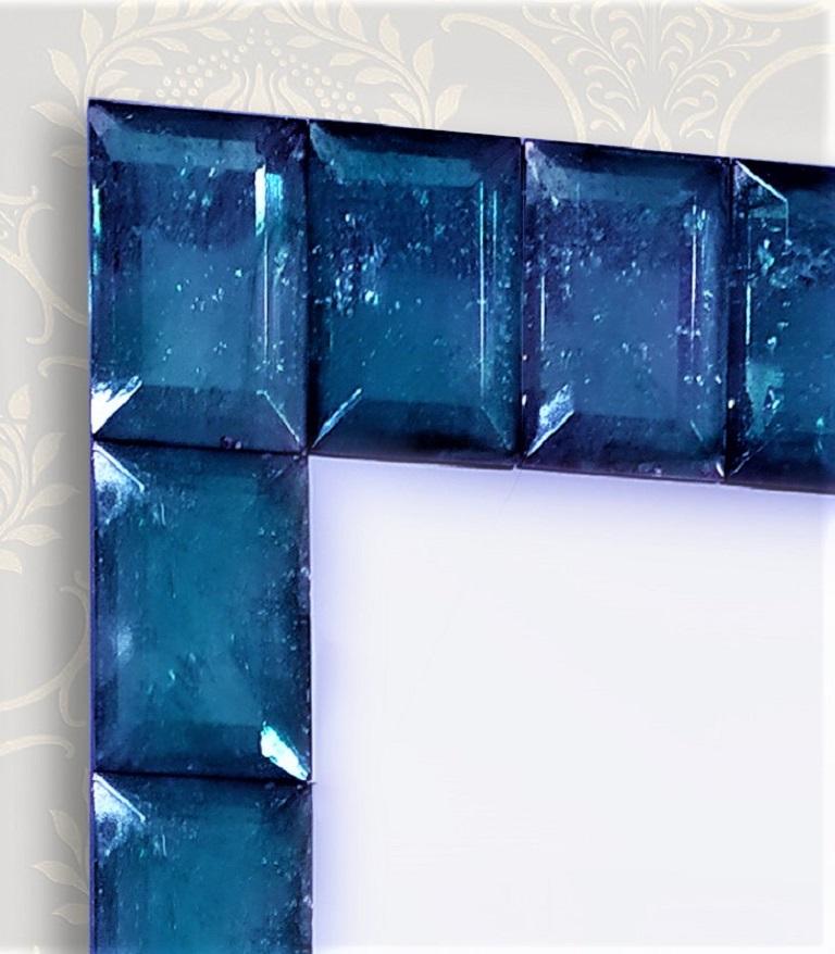 Fait main Miroir en verre de Murano bleu de style contemporain par Fratelli Tosi Murano en vente
