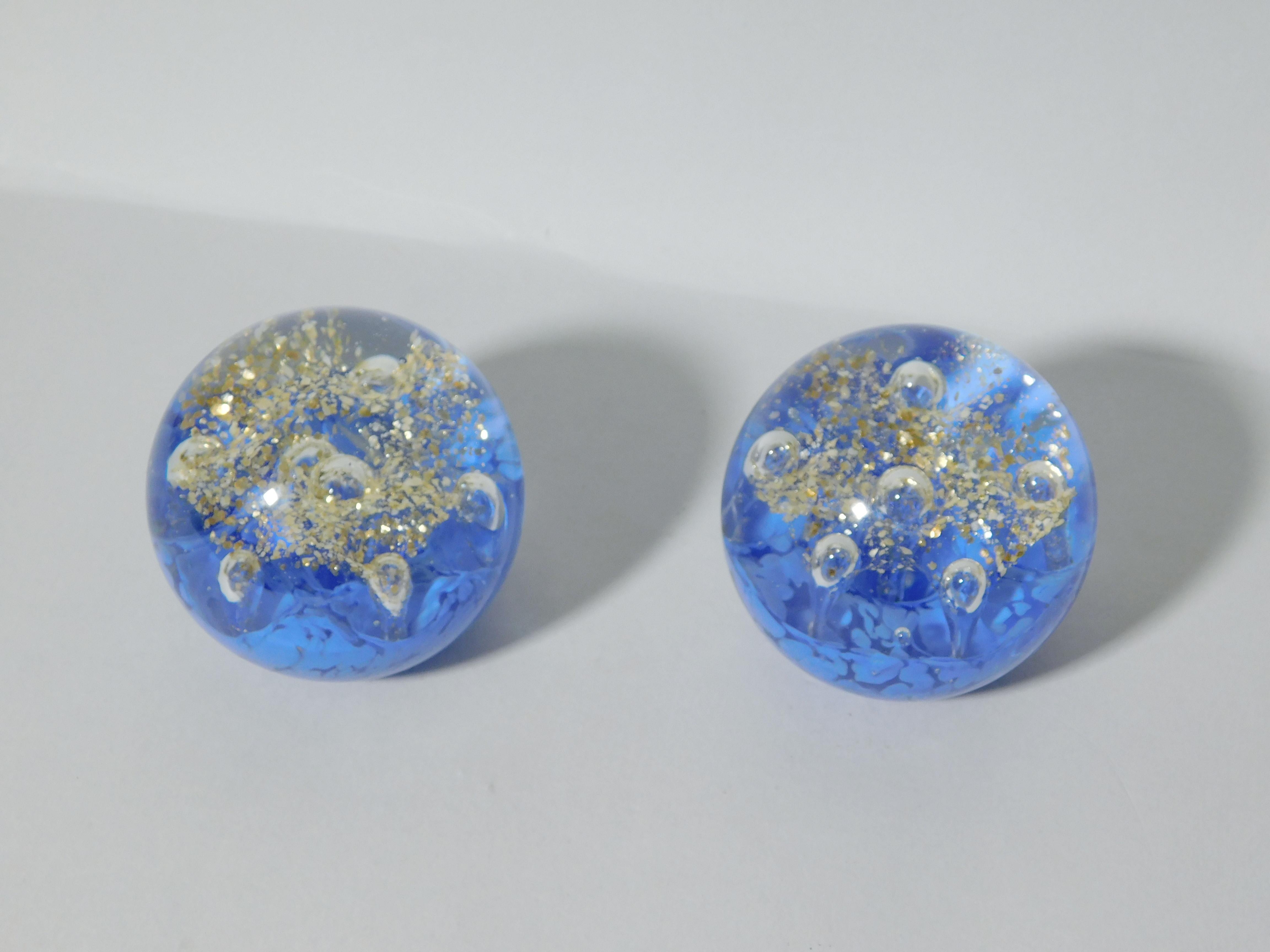 Briefbeschwerer aus blauem Muranoglas, 2 verfügbar (Moderne der Mitte des Jahrhunderts) im Angebot