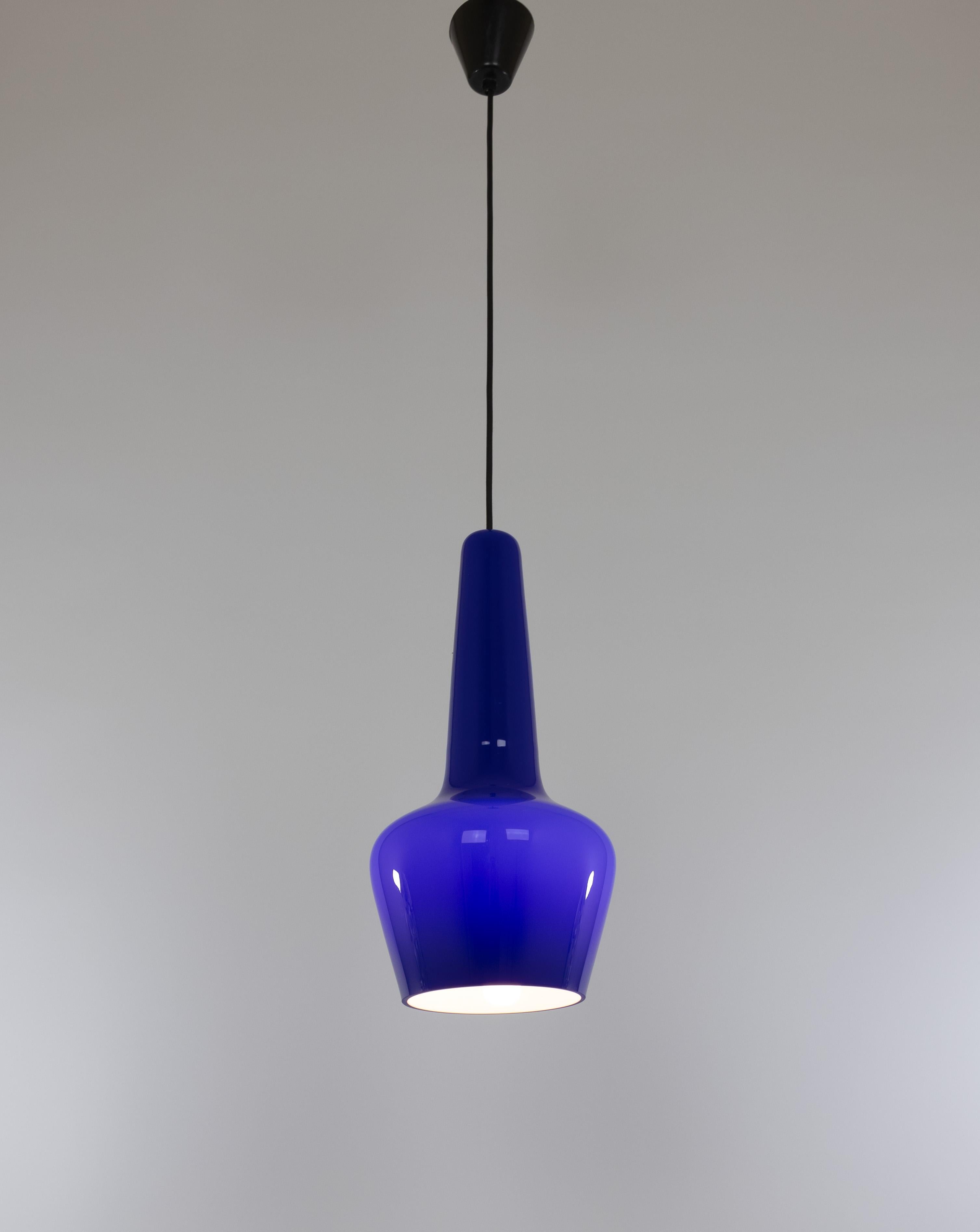 Colgante de cristal de Murano azul, años 60 Vidrio en venta