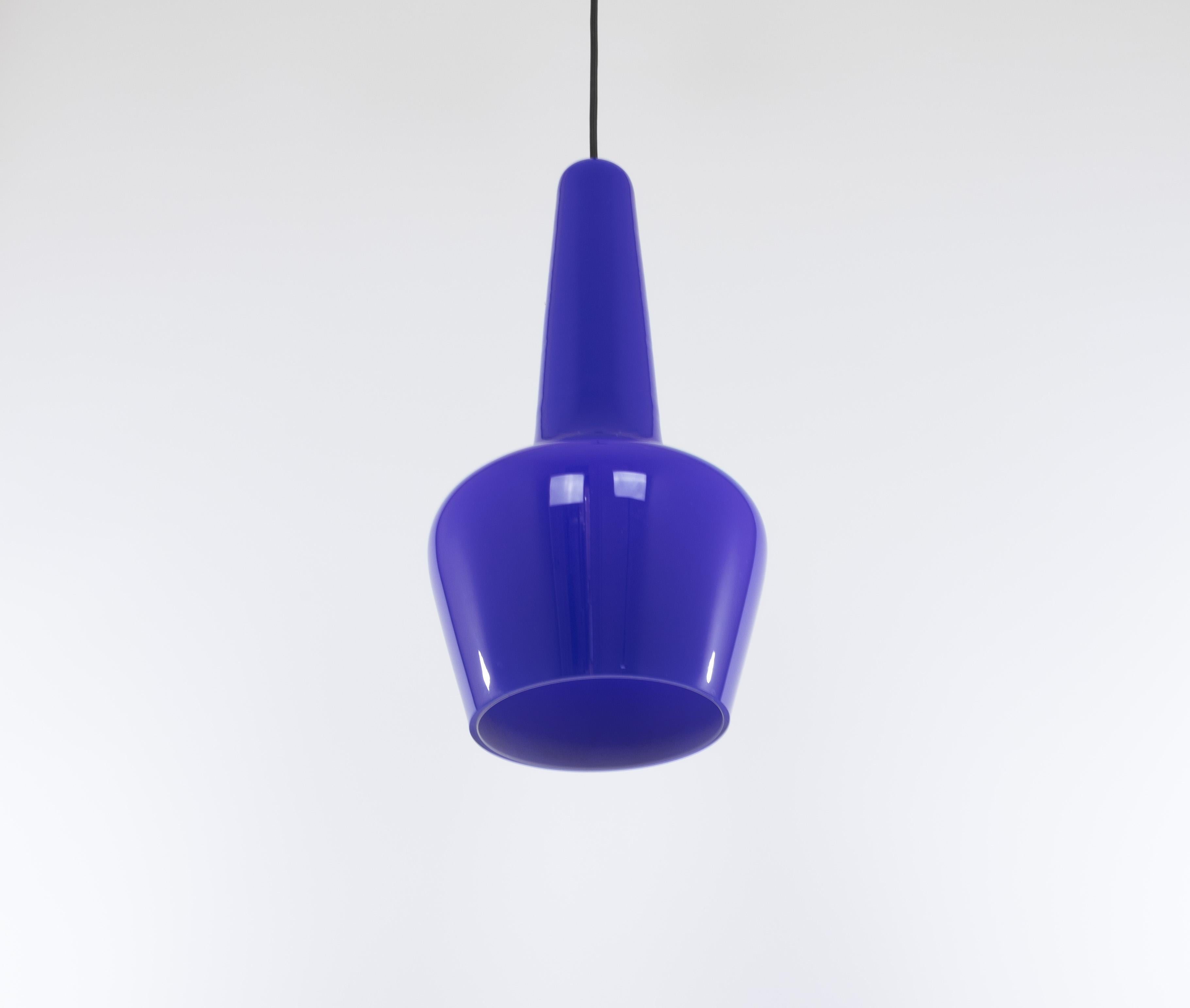 Colgante de cristal de Murano azul, años 60 en venta 2