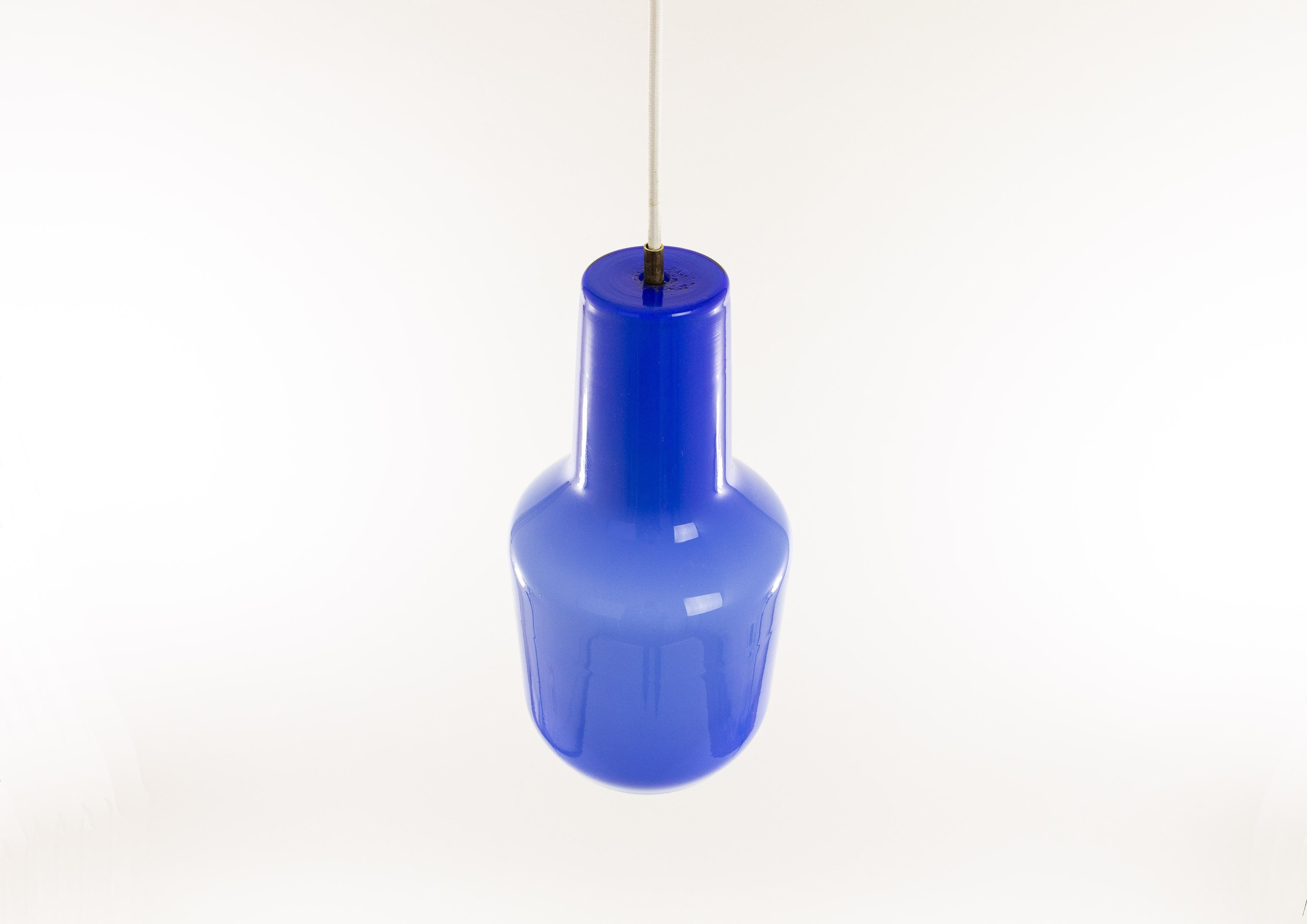 Mid-Century Modern Blue Murano Glass Pendant by Massimo Vignelli for Venini, 1950s