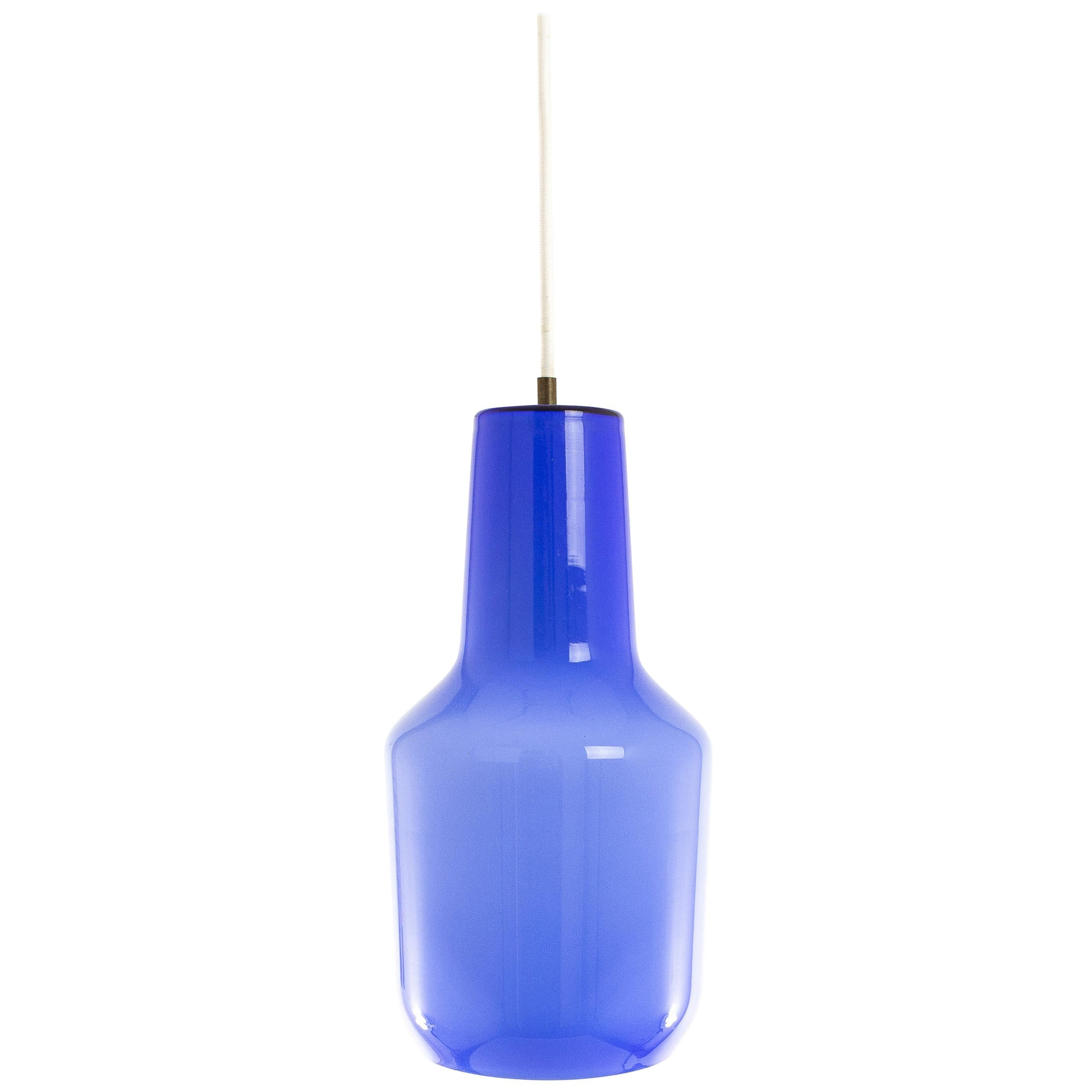 Blue Murano Glass Pendant by Massimo Vignelli for Venini, 1950s